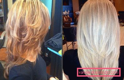 Sammenligning haircuts kaskade og stige bakfra