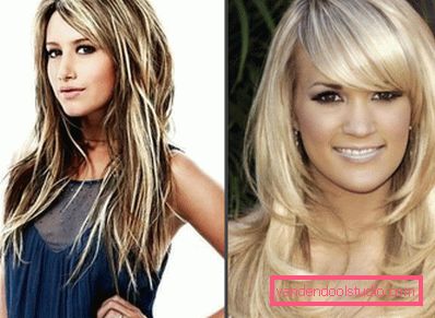 Sammenligning haircuts kaskade og stige på langt hår