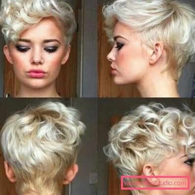 Pixie haircut for krøllete hår