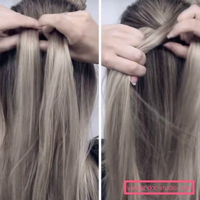 Blonder flett med en blomst trinnvis