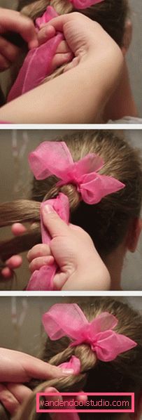 Braid med bånd fra halen trinn for trinn