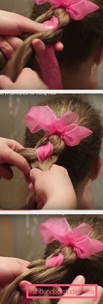 Braid med bånd fra halen trinn for trinn