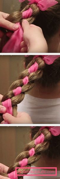 Braid med bånd fra halen trinn for trinn