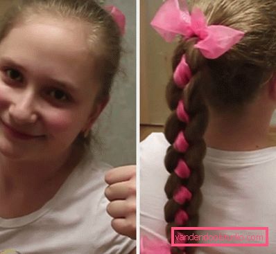 Braid med bånd fra halen trinn for trinn