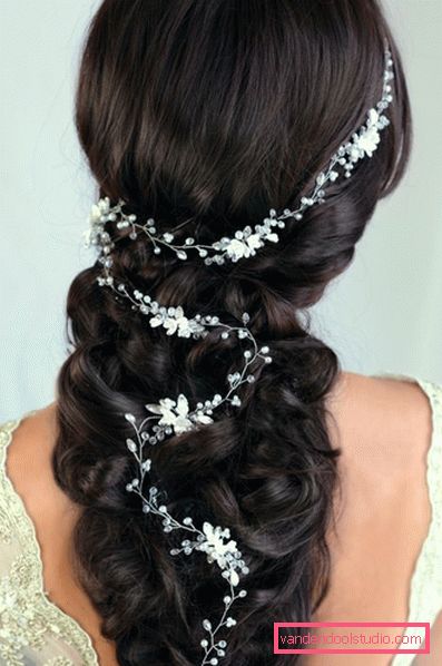 Bryllup frisyrer med lang diadem