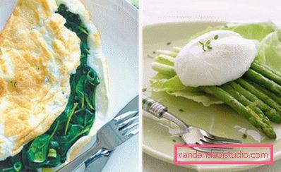 spinat omelett og poached asparges spinat omelett og poached asparges