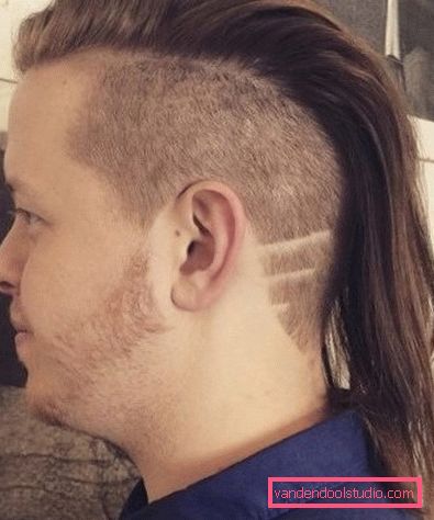 Lange menns frisyrer med barberte templer Menns lange hårklipp og frisyrer