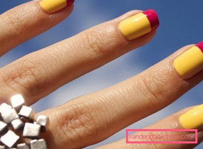 gult lakk med rosa stripe gult lakk med rosa stripe