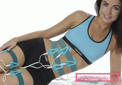 jente med myostimulator jente med myostimulator