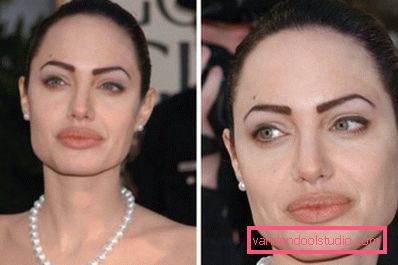 fryktelig tatovering øyenbryn Angelina Jolie