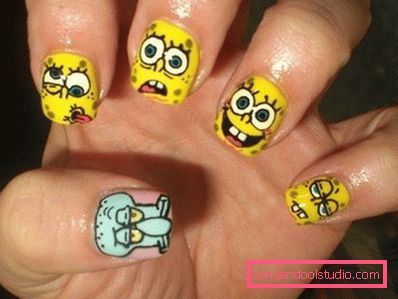 tegneseriefigurer Spongebob i et kult manikyr tegneseriefigurer Spongebob i et kult manikyr