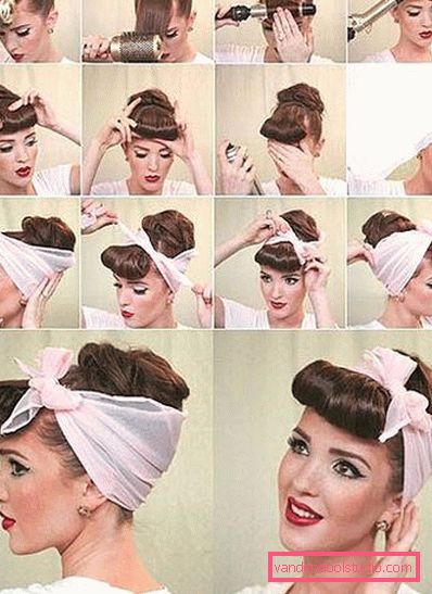 Sexy og uvanlig pin-up frisyrer - trinnvise utførelsesordninger