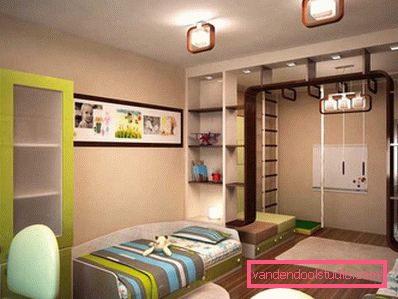 En interessant design av et barnerom for en gutt i ulike aldre.