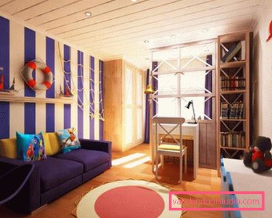 En interessant design av et barnerom for en gutt i ulike aldre.