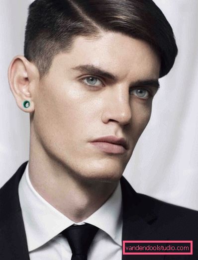 Menns haircut med smell på siden Alternativer for mannlige frisyrer med bangs og styling
